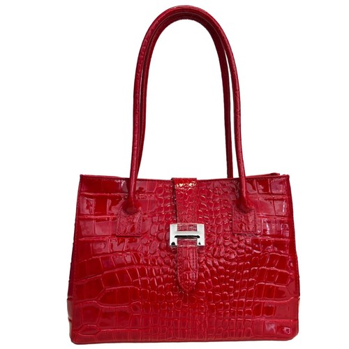 Modarno Damen Schultertasche Echtleder Kokosmuster 32x11x24 cm - Bild 1 von 18