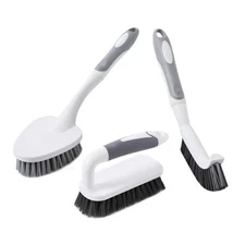 3 Pcs Scrub Brush,Multifunctional Cleaning Brush Set with Non-Slip Handle and 