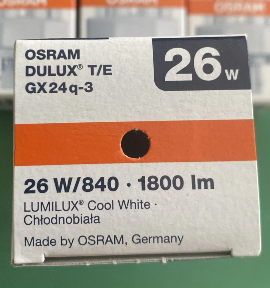 OSRAM DULUX D/E 26W/840 G24q-3 Fluorescent Globe x 5 Pack Cool White, 4 Pin - Image 4 of 4