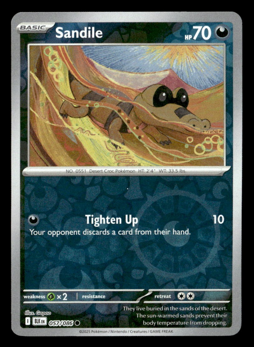 Pokemon Sandile #057/086 tcg Near Mint or Better