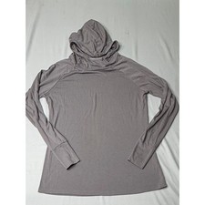 Free Fly Bamboo Lightweight Hoodie Gray Performance Sun Shirt Womens Medium