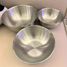 Stainless Steel Mixing Bowl Set 3pcs Large Capacity Cooking Baking Kitchen