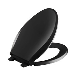 New Kohler K-4688-7 Cachet Black Elongated Quick-Release Toilet Seat Open Box