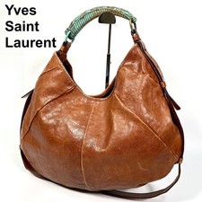 Borsa a tracolla Yves Saint Laurent Mombasa in pelle nera autentica
