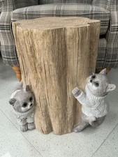 BN Next Natural Gorgeous Cats Resin Log Shaped Side Table