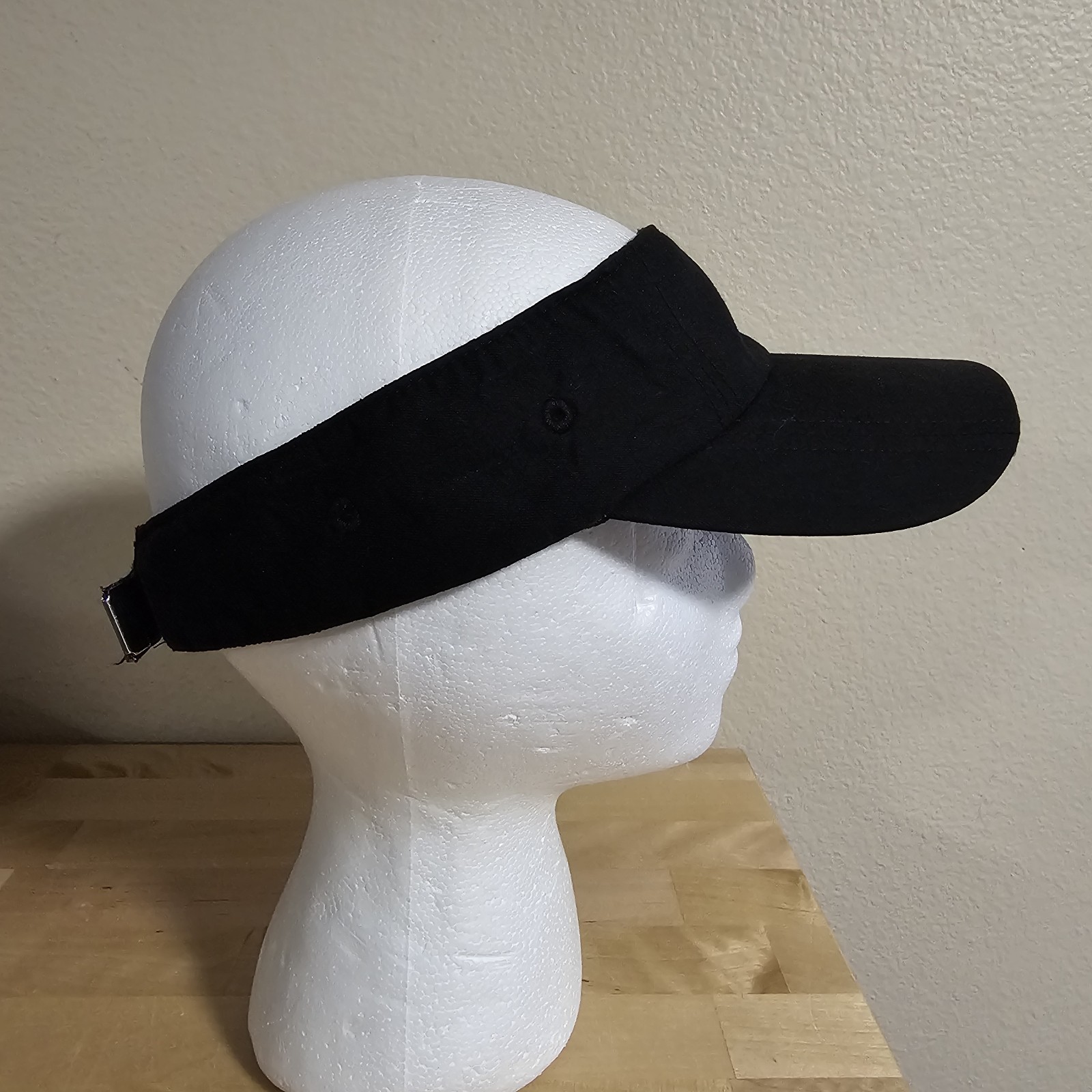 Nike Golf Visor White Label Strapback Adjustable Black White Swoosh thumbnail 4