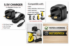 Image of Karcher WV1 WV2 WV5 Charger 5.5V Power Adapter Window Vac Plug Replacement UK