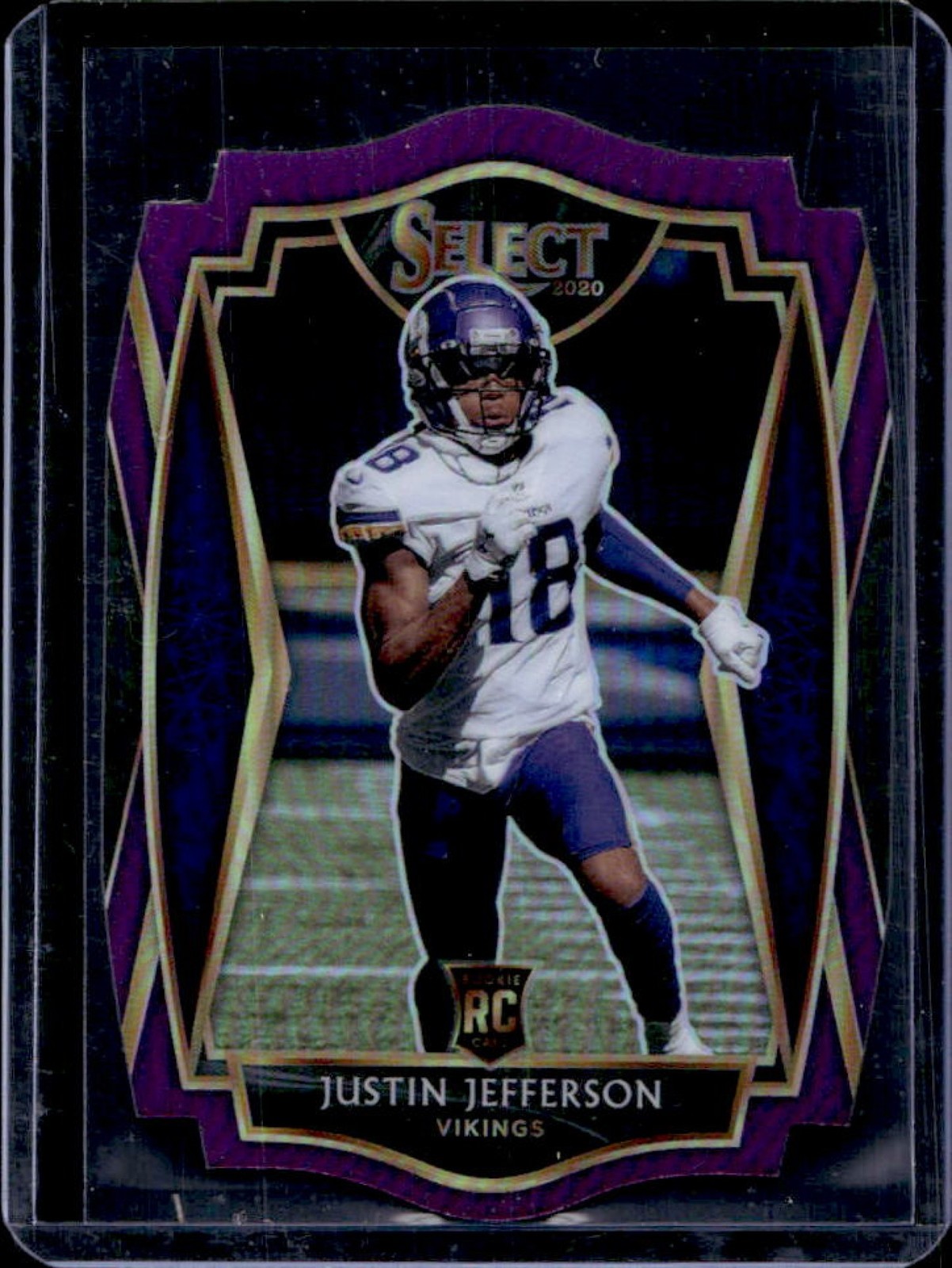 2020 Select Justin Jefferson RC Purple Prizm Die Cut Premier Level #161 Vikings