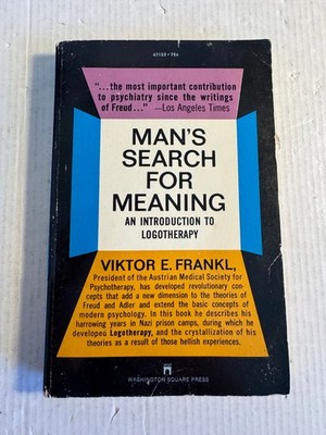 Man s Search for Meaning Viktor E Frankl Good 1969 Vintage Paperback