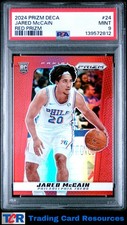 2024-25 Panini Prizm Deca #24 Jared McCain Red #/199 PSA 9 MINT