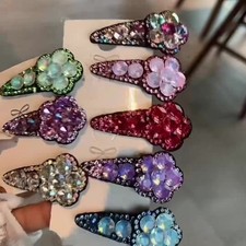Sparkling Floral Hairpins for Women Rhinestone Accented Barrettes for Styling