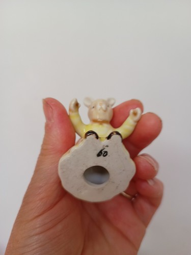 VINTAGE RARE Albert Kessler figure of a rabbit playing with a toy train set.   - Picture 4 of 9