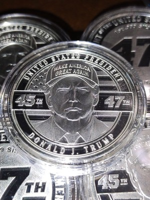 #ad Trump 45th AND 47th President 1 Oz Silver Round .999 Fine Limited Edition $103.00