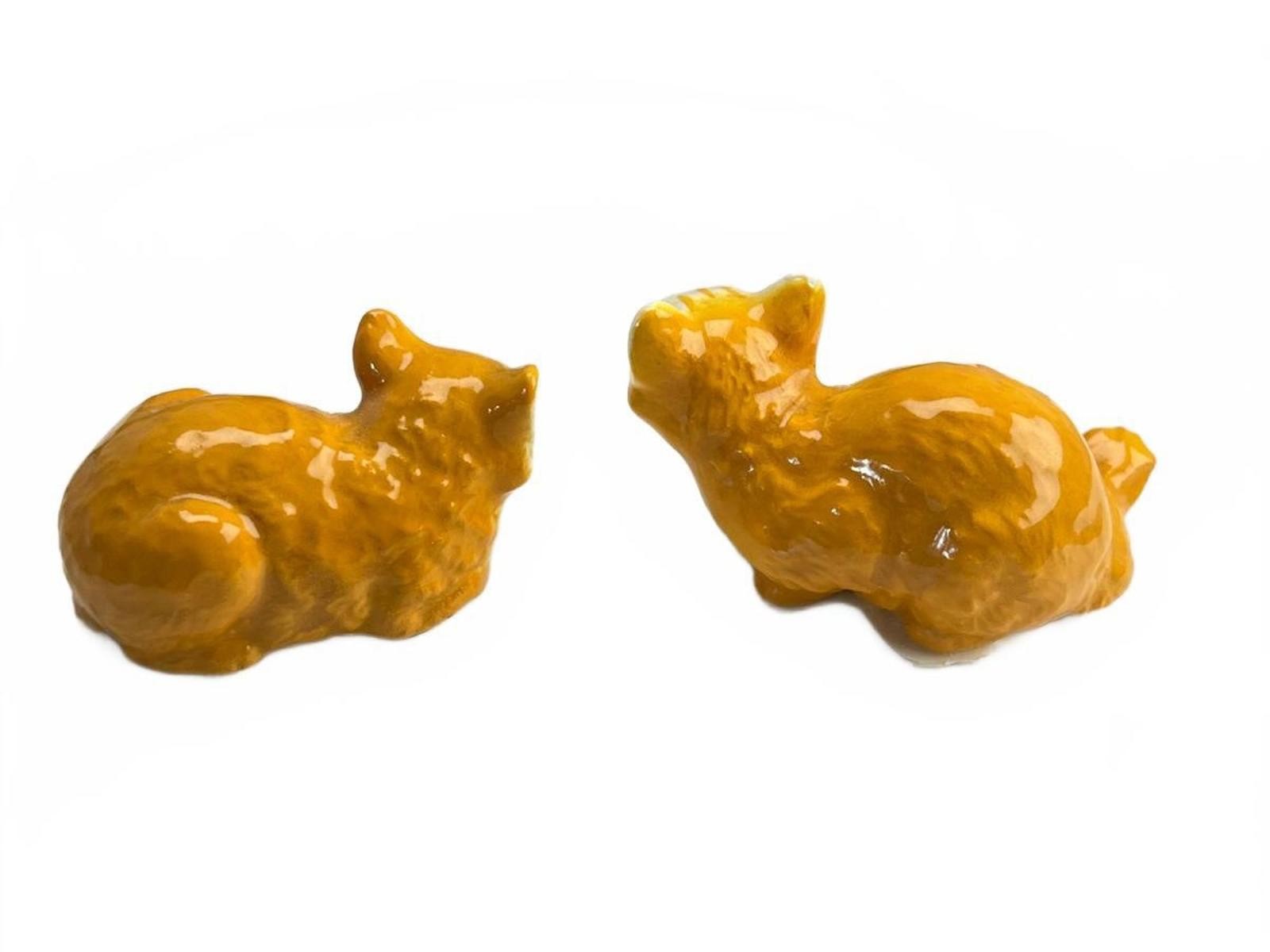 Hagen Renaker Vintage Miniature Retired Figurine Two Orange Fluffy Cats 