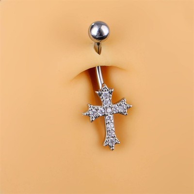 Fashion Sexy Piercing Navel Nail Simple Cross Pendant Belly Button Rings Gifts