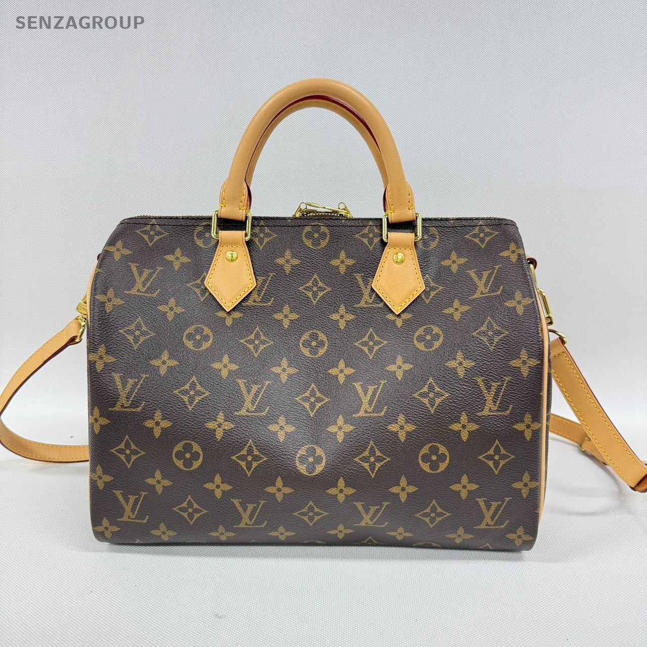 SJ0001 Louis Vuitton Speedy Shoulder Bag 30 Brown Canvas