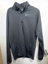 Nike Black Long Sleeve 1/4 Zip Jacket Dri-Fit Size SMALL