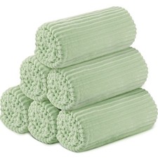 Buryeah 6 Pcs Flannel Throw Blanket Bulk 50 x 60 in Sleepover Blankets Outdoo...