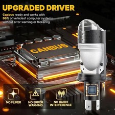 1PC Projector H4 Lens LED Car Headlight Bulb 6500LM / 60W CANBUS Turbo Fog Lamps