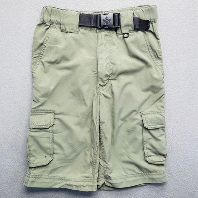 Boy Scouts of America Youth Large Green Supplex Nylon Switchback Cargo Shorts