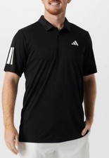 Adidas Men  s XL Club 3 Strips Golf Polo Black Performance Shirt