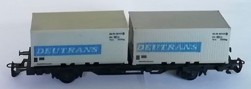 2achsiger Containerwagen "Deutrans" der DR für TT (TT-3145) | Zustand: Gebraucht