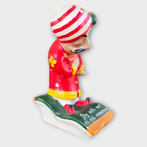TRES RARE - Figurine statue ancienne Air India Maharaja "Vole avec moi" 7,5" de haut - Photo 6/10