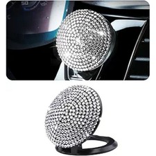 Car Engine Start Button Cover, Anti Scratch Rhinestone Ignition Button Cap-White