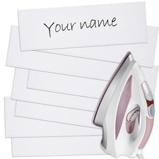 60 Pack Iron On Name Labels for Clothing Precut Fabric Clothing Name Labels