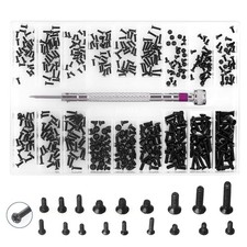 Small Screws Assortment Kit M1.2 / M1.4 / M2.0 Tiny Micro Screws Set Black 500pc