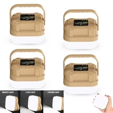 4PCS Portable LED Flashlight USB Rechargeable Camping Tent Light Lantern Lamp US