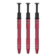 3pcs 4-Claw Piercing Ball Grabber Stainless Steel Jeweler's Pick Up Tool, Red