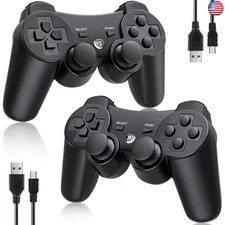 OKHAHA Controller 2 Pack for PS3 Wireless Controller for Sony Playstation 3,