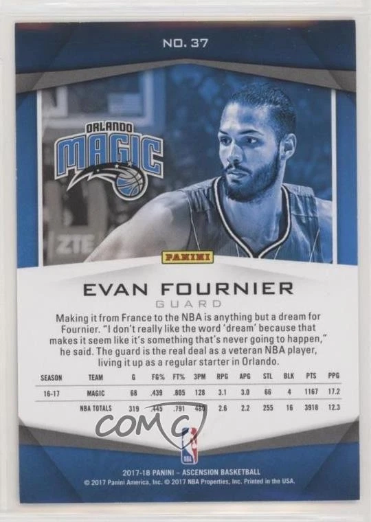 2017-18 Panini Ascension Red /75 Evan Fournier #37 - Image 2 of 2