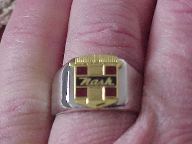 1950 NASH CREST LOGO SILVER CHROME RING #11 NOS HI- QUALITY CLASS - Image 3 of 4