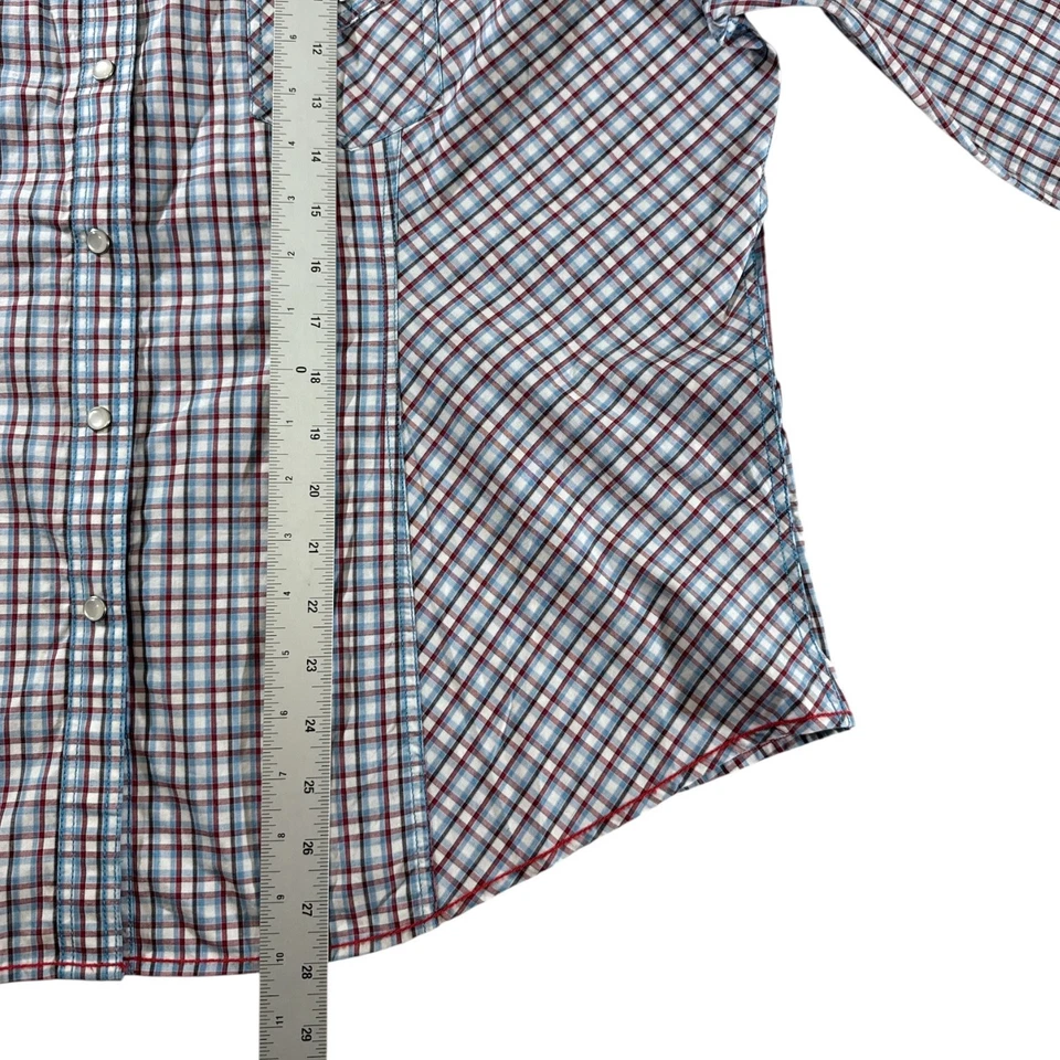 Panhandle Men Long Sleeve Button Up Plaid Shirt Size XXL Blue - Image 4 of 4