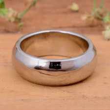 925 Sterling Silver, Solid Silver, Band Ring, Unisex, Dome