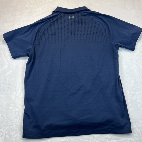 POLO CAMICIA UOMO UNDER ARMOUR MANICA CORTA blu navy Heatgear MOLTO BELLA TAGLIA L - Foto 7 di 8