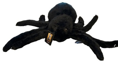Cynthia Rowley Spider Black Faux Fur Spider Pillow 9  x 17  Sequin Eyes