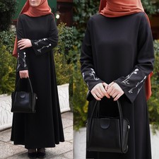 Dubai Women Embroidery Abaya Muslim Maxi Dress Islam Party Gown Kaftan Arab Robe