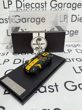 FINE WORKS 64 Shelby Cobra 427 S/C Dark Gray w/ Yellow Stripes 1:64 Diecast