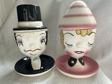 Vintage MCM Anthropomorphic Mr. & Mrs Egg Cup...