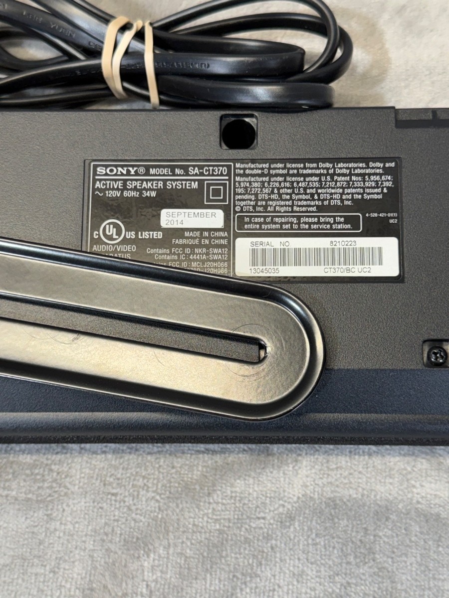 Sony SACT370 2.1 CH Soundbar Speaker System 346452 R10 for sale