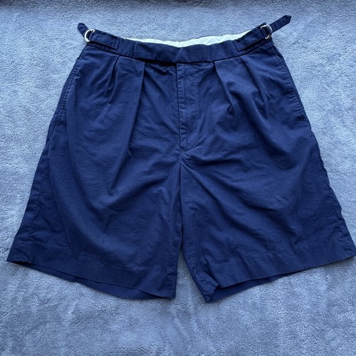 Polo Golf Ralph Lauren Shorts Mens 32 Navy Blue D-Ring Adjustable Pleated Cotton - Picture 9 of 24