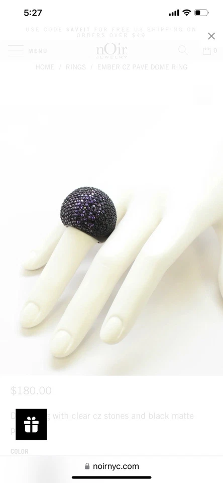 Anillo Noir Ember Circonita Cúbica Pavé Cúbica Cúbica Cúbica Cúbica Cúbica Cúbica Cú Foto 2 de 4