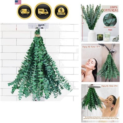 10Pcs Dried Eucalyptus Stems, 17'' Real Natural Hanging Eucalyptus for Shower,...