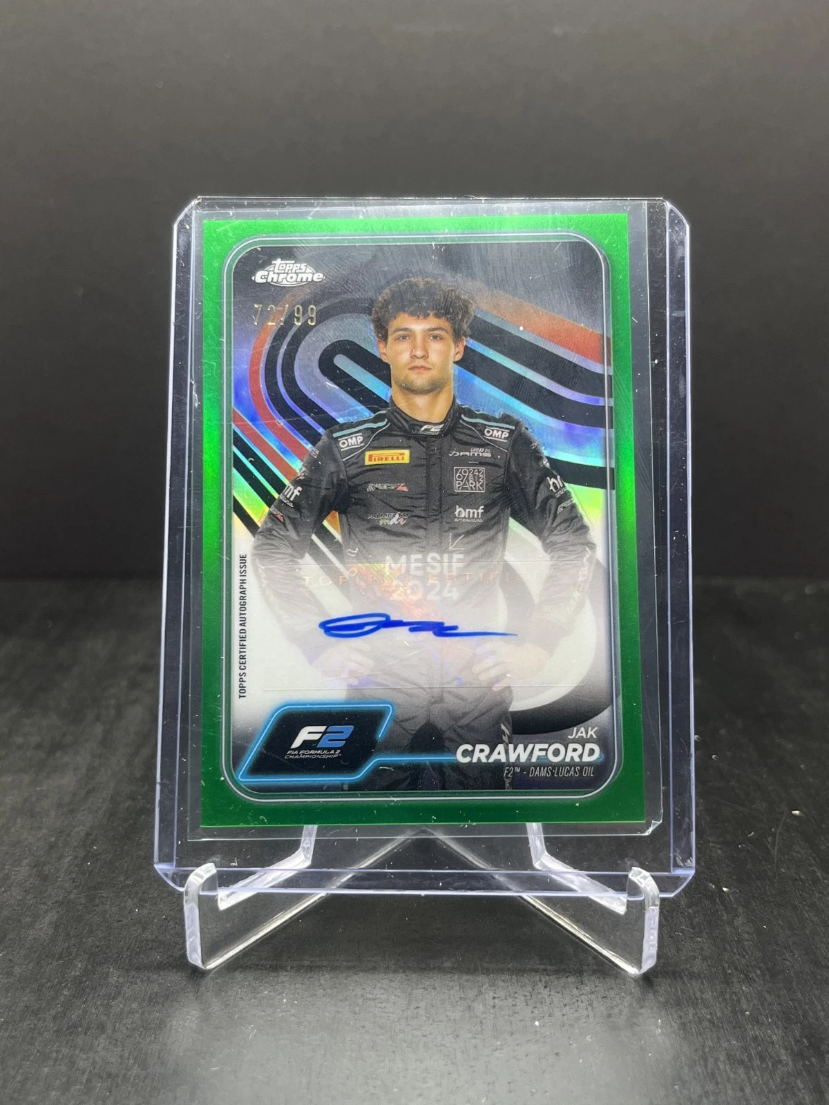2024 Topps Chrome Formula 1 F1 Jak Crawford Autograph Auto Green 72/99 #CAC-CRA