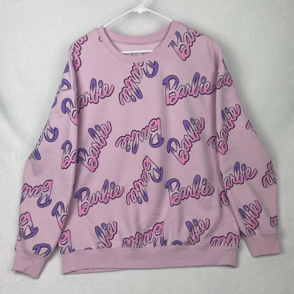 Barbie Gráfico Estampado Suéter Mujer XXL 2XL Rosa Cuello Redondo Sudadera Pullover Foto 2 de 4