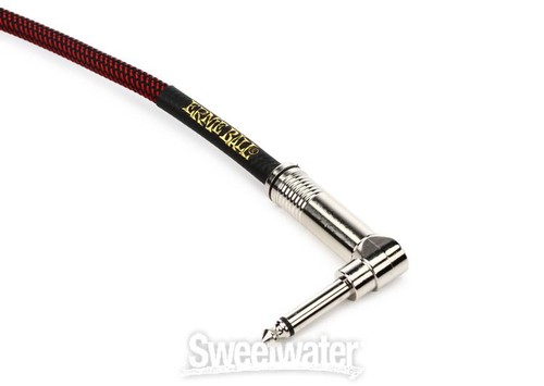 Ernie Ball P06062 Braided Straight / Angle Instrument Cable - 25' Black/Red - Picture 7 of 10