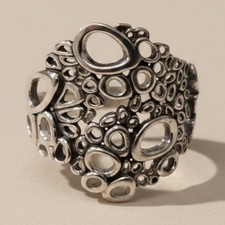 Sterling Silver Artisan Ring Stamped 925 Hand...